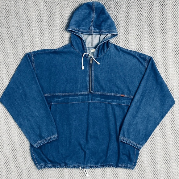 1970’S RARE UNISEX LEE DENIM PULLOVER JACKET , NO SIZE TAG , FITS LIKE A LARGE - Picture 1 of 6